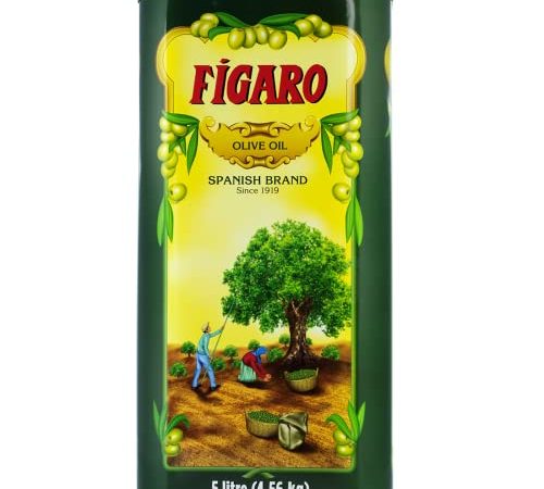 Figaro Olive Oil- Pure Olive Oil-Daily Cooking Oil- Perfect for Indian Dishes -Curries, Gravy- Imported from Spain- 5L Tin