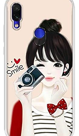 Amazon Brand - Solimo Plastic Designer Girl Smile Design Printed Soft Mobile Back Cover for Xiaomi Redmi Note 7 / Redmi Note 7 Pro / Xiaomi Redmi Note 7s (Multicolour)