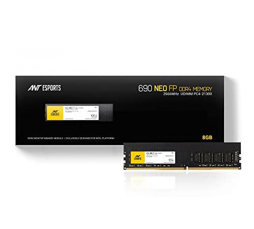 Ant Esports 690 NEO FP 8GB (1 * 8GB) DDR4 2600 MHz 16 IC U-DIMM PC4-21300 CL 19-19-19-43 288- Pin 1.2V Desktop Memory RAM for Intel MB - AEI8GD4U26M16C
