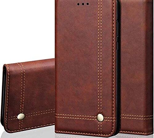 T R O U N C E ® for for OnePlus7, KissCase Faux Leather Flip Wallet Case Stand with Card Holder & Magnetic Closure Flip Cover for OnePlus7 - Rich Brown