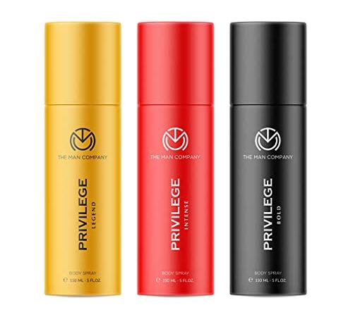The Man Company Privilege Deodorants for Men - Legend, Bold & Intensey, Premium Fragrance with Long-Lasting Smell, Everyday Use Deo Combo Pack (150ml* 3)